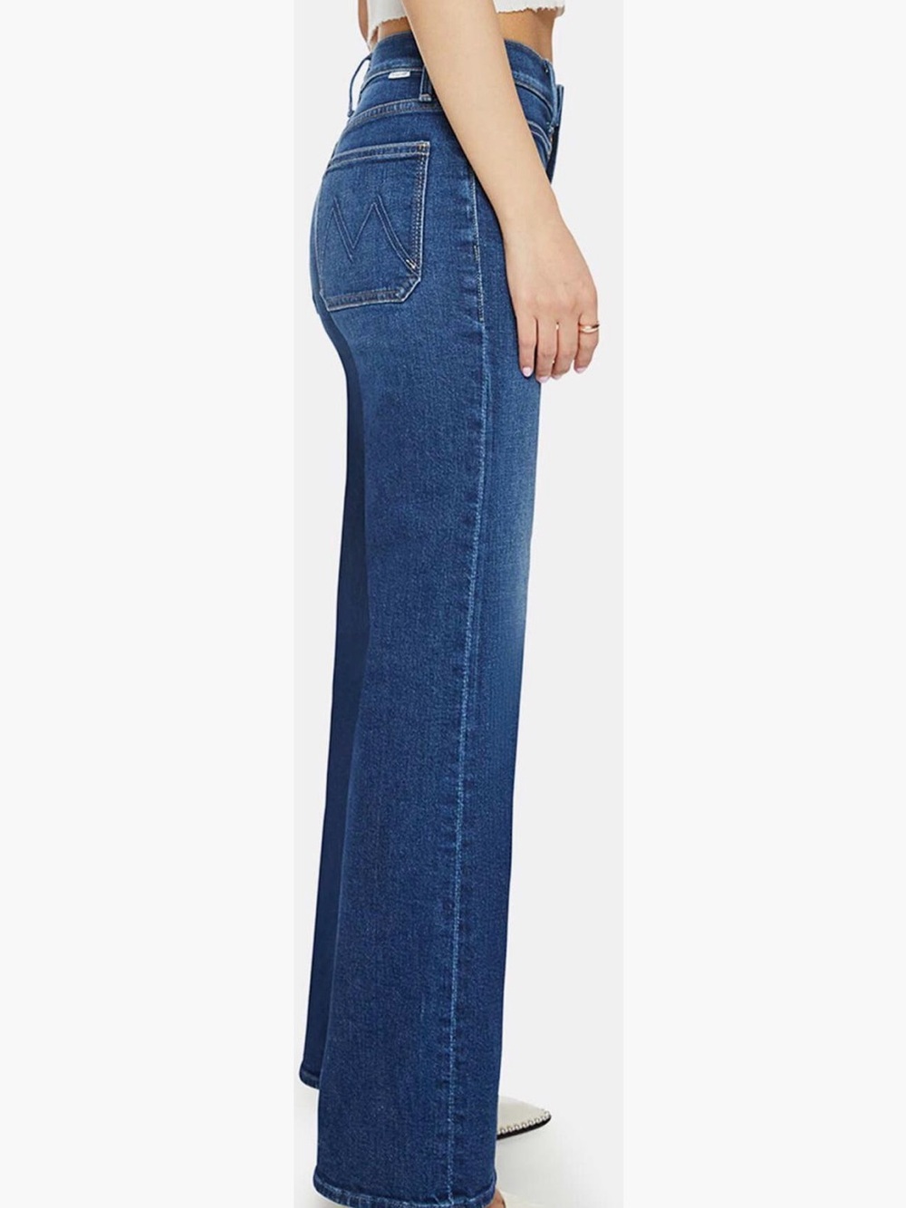MOTHER Straight Leg Jeans in Medium Blue Wash - Picture 3 of 8